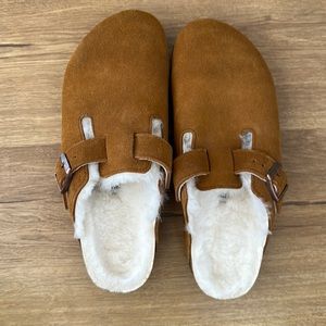 NWOT Birkenstock Boston Shearling in Mink